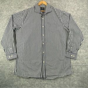 Jachs Mens Blue/White Checkered‎ City Smart 80's Doubles LS Button Down SZ XXL